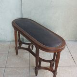Art Deco stool bench in inlaid walnut