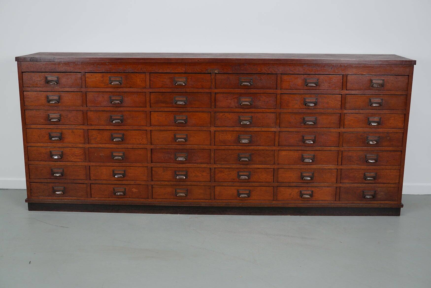 Large Dutch oak apothecary / filing cabinet or sideboard, 1930s