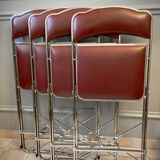 4 vintage folding chairs in chrome