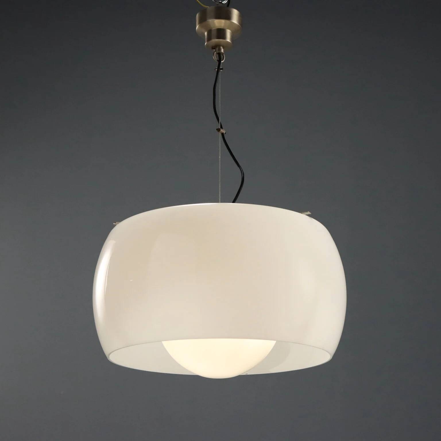 Suspension Artemide Clinio vintage en métal et verre design 1960s