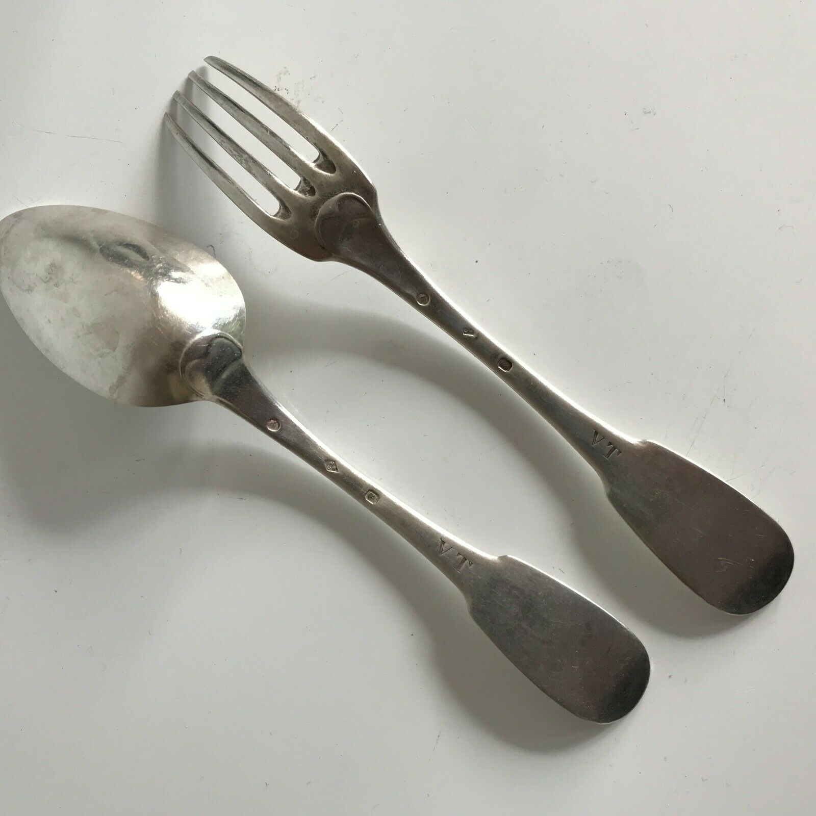 Covered solid silver single-flat punch big old warranty 1819-38