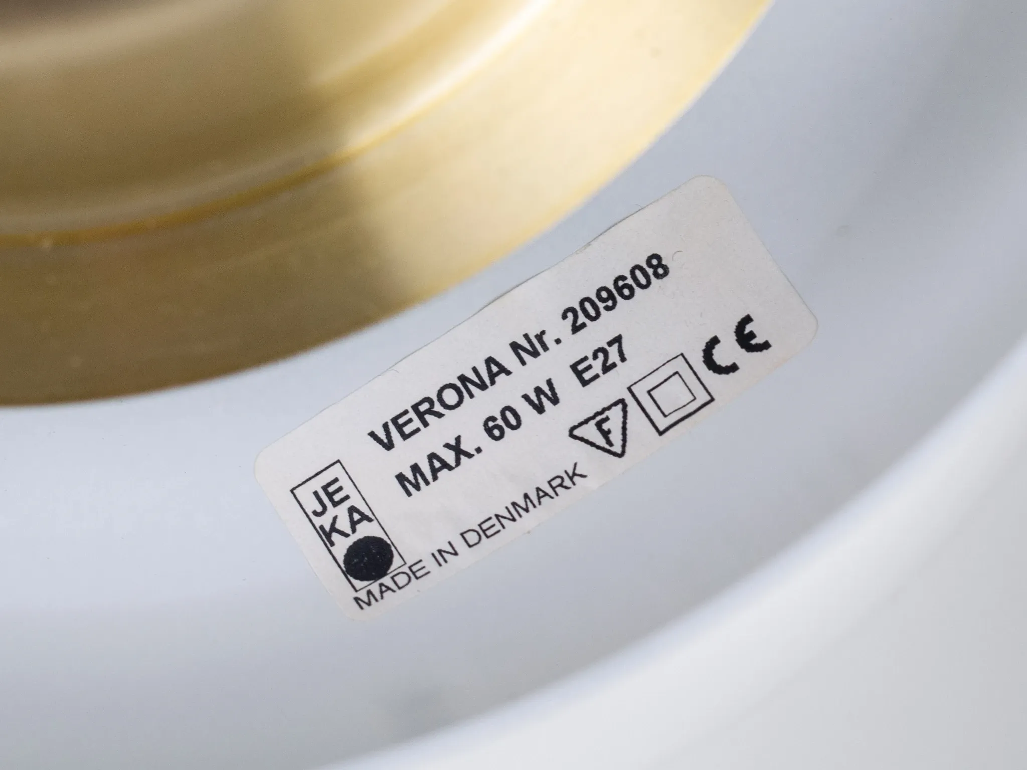 Danish vintage Verona pendant lamp by Kurt Wiborg, Jeka. 1980s