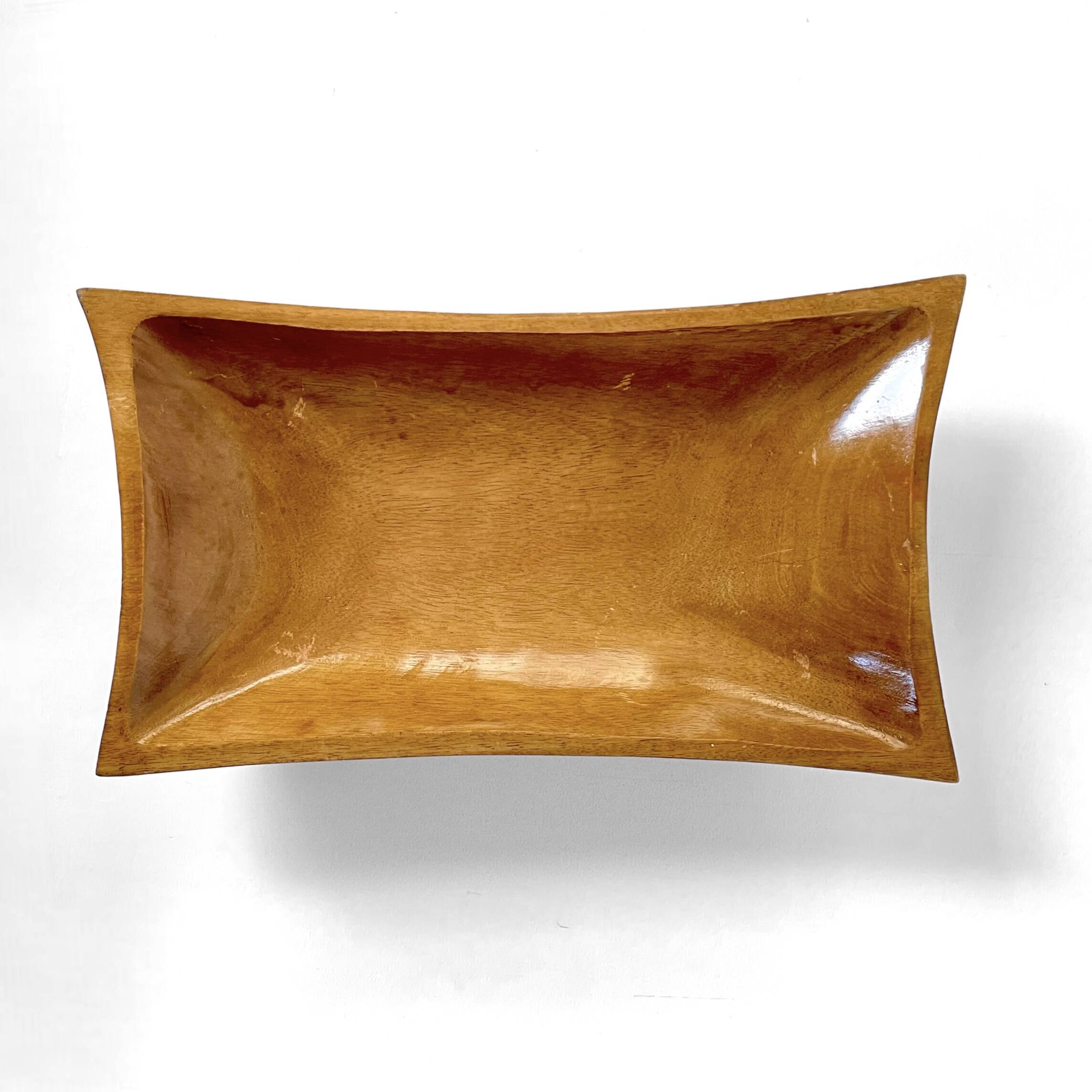 Large vintage solid wood bowl