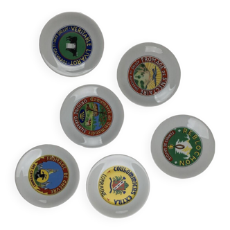 6 Assiettes a Fromage Porcelaine de Paris