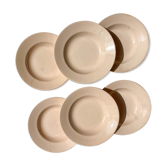 6 assiettes creuses rose digoin sarreguemines