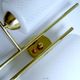 Pair vintage wall lamps 60 glass brass