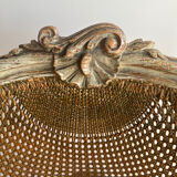 2 caned chairs in Louis XV Regency style