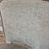 Louis XV style cabriolet armchair in patinated wood and velvet