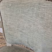 Louis XV style cabriolet armchair in patinated wood and velvet
