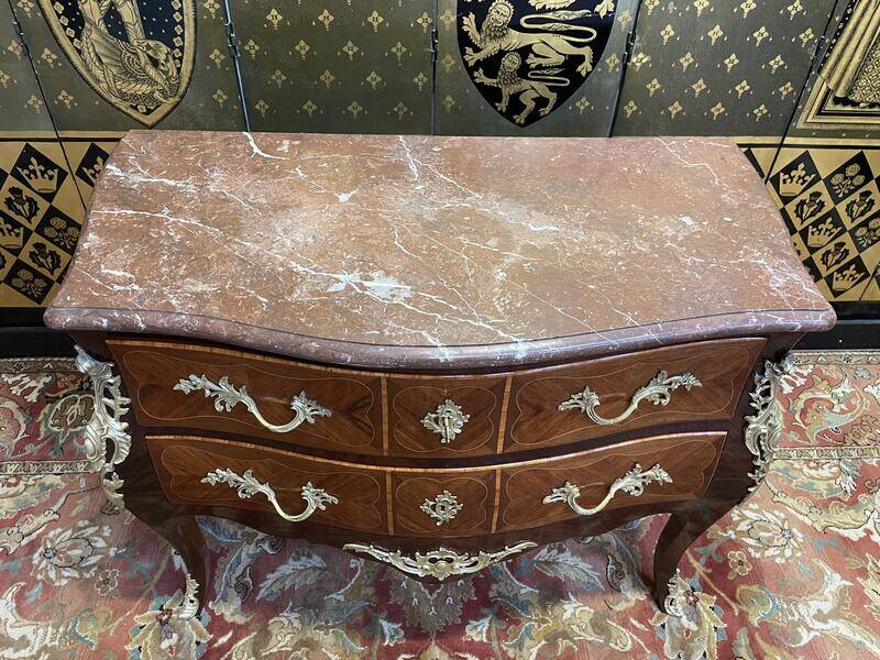 Louis XV style marquetry chest of drawers