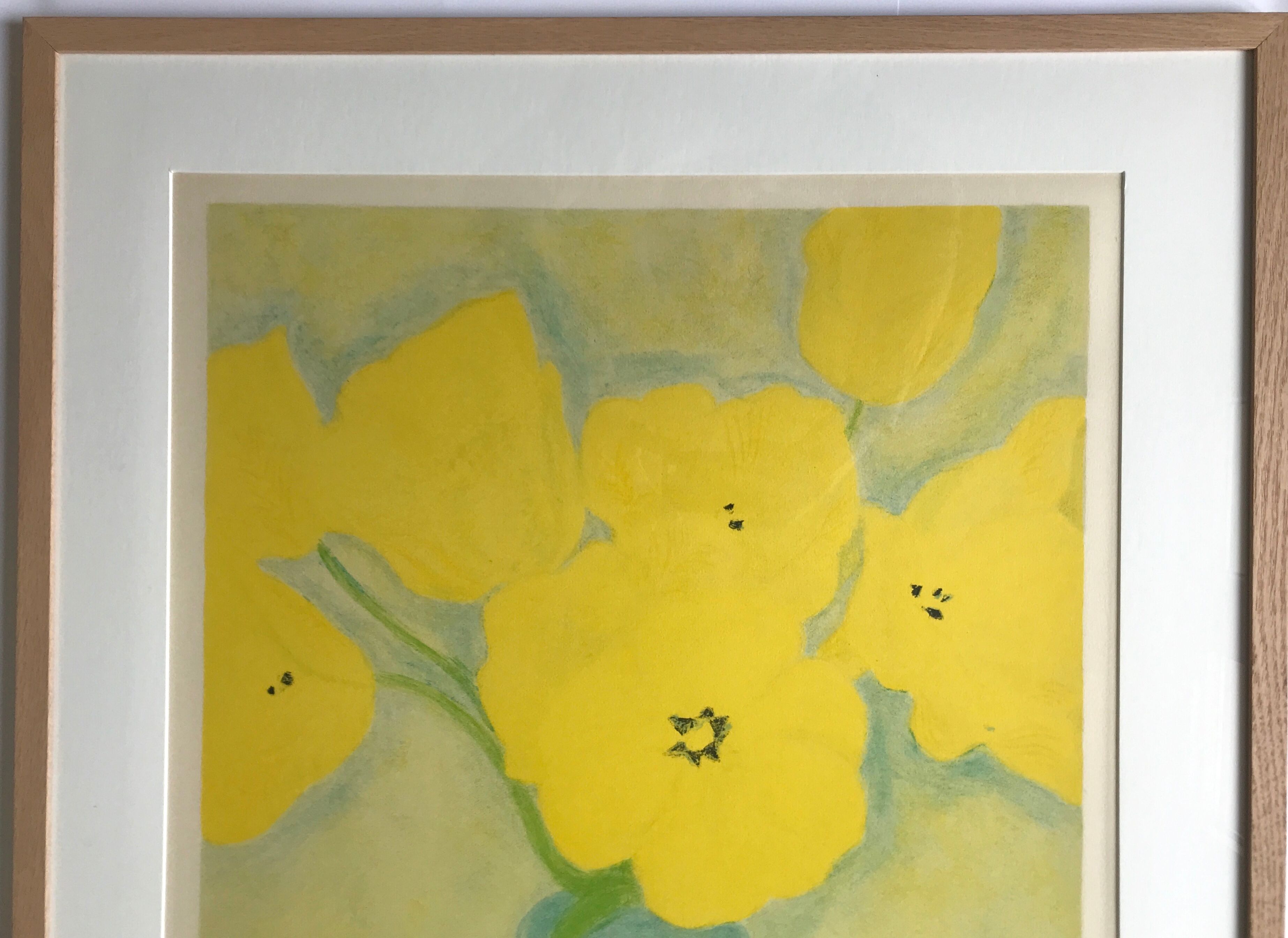 Signed and justified lithograph by pierre boncompain, untitled (tulips baroques), 1982