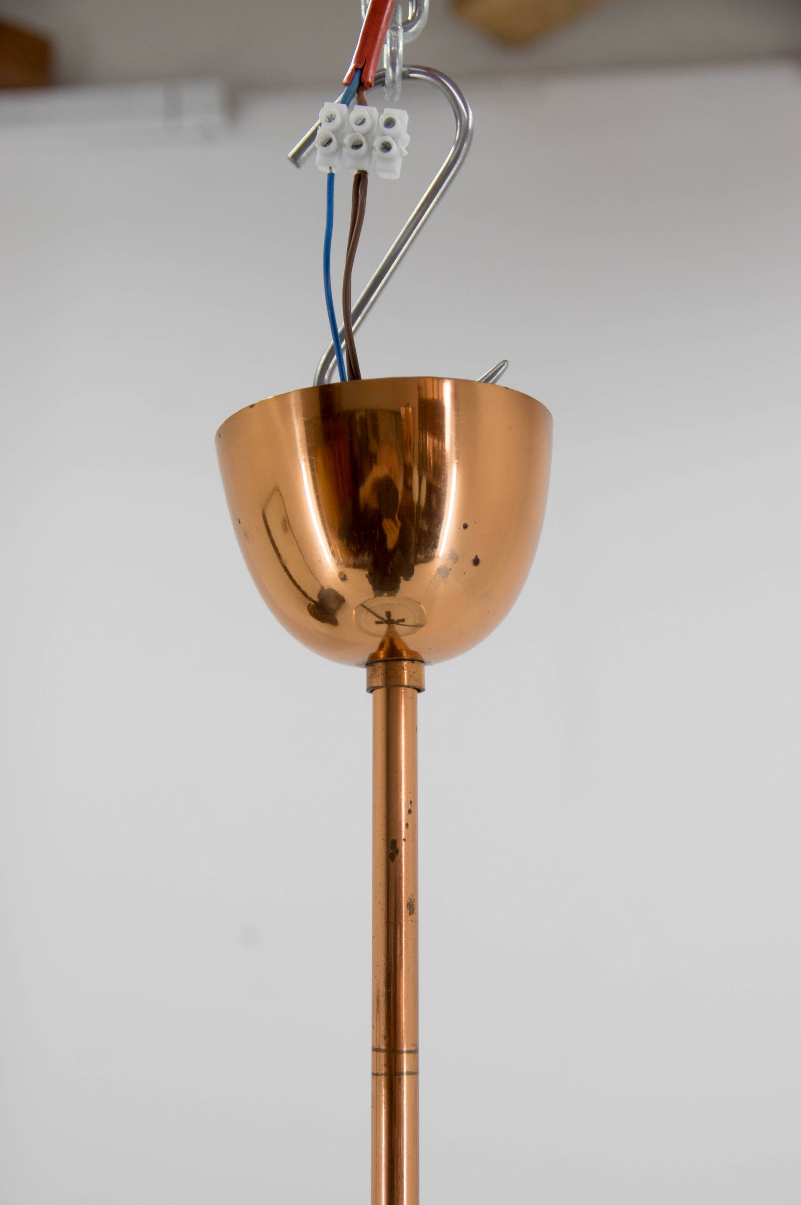 Lustre Bauhaus / Fonctionnaliste en Cuivre UFO, années 1930