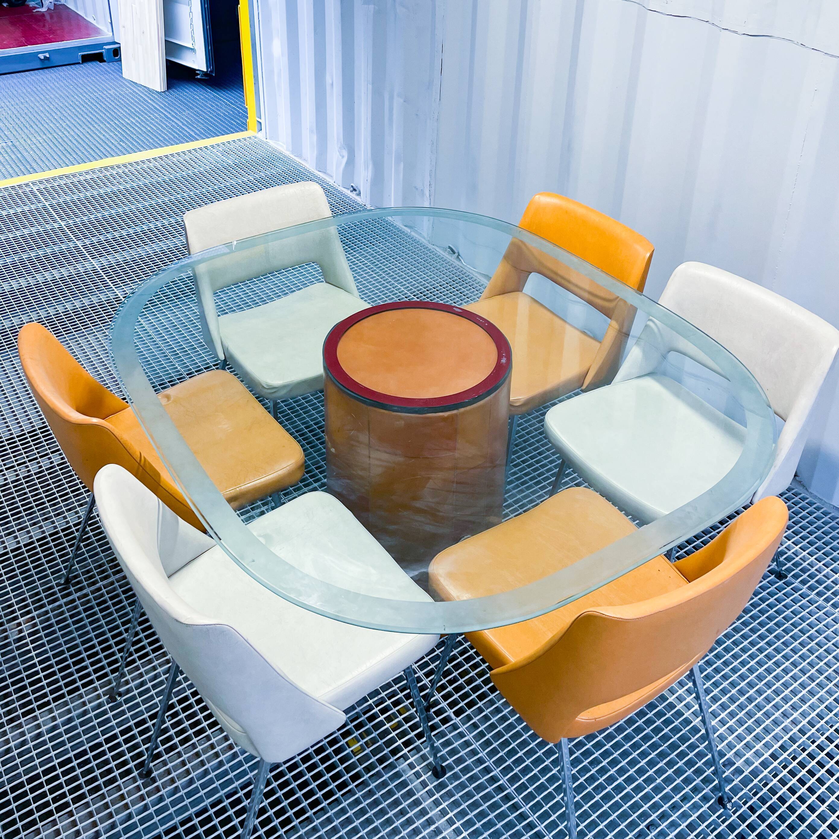 Tobia & Afra Scarpa - glass dining table "Tobia Alto"