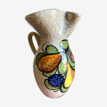Large old glazed ceramic pitcher