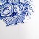 Antique serving dish in Sarreguemines earthenware with old Delft blue decoration.