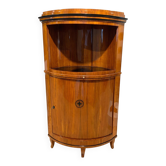 Biedermeier Corner Cabinet, Cherry Veneer, Ebony Inlay, South Germany circa 1820