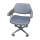 Fauteuil de bureau pivotant réglable chrome skaï années 60 70