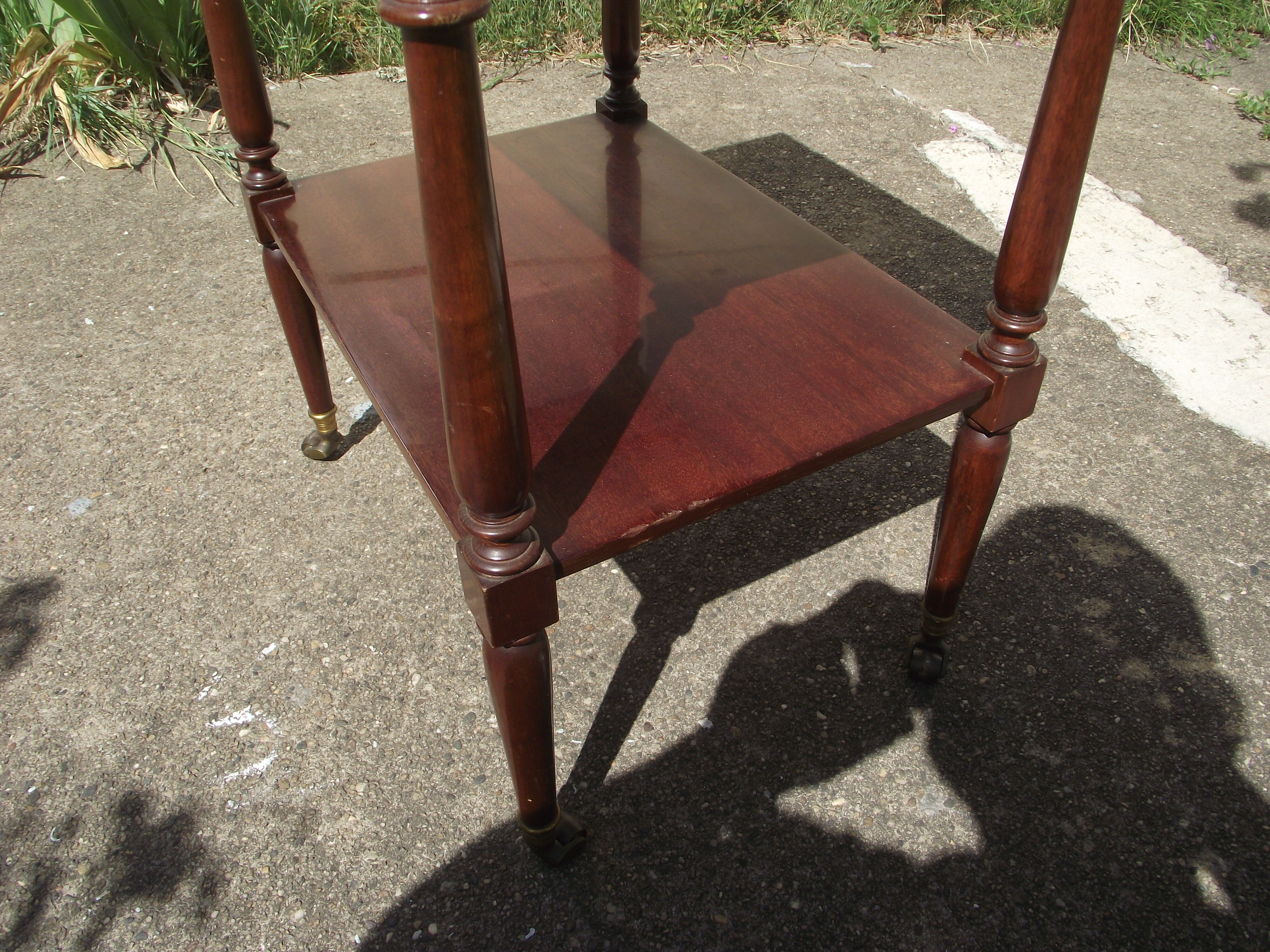 Solid mahogany board bedside table