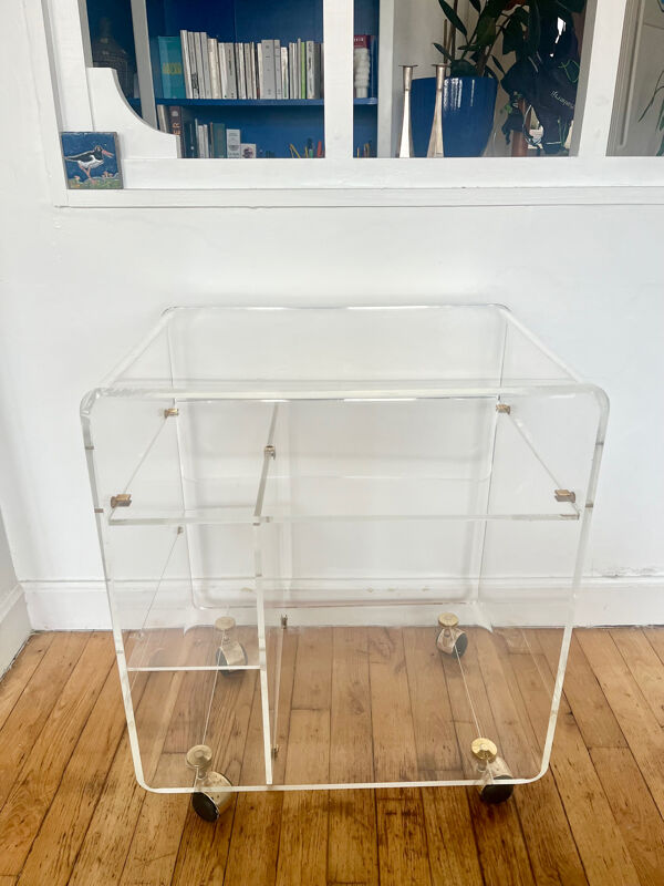 Desserte roulante en plexiglas David Lange