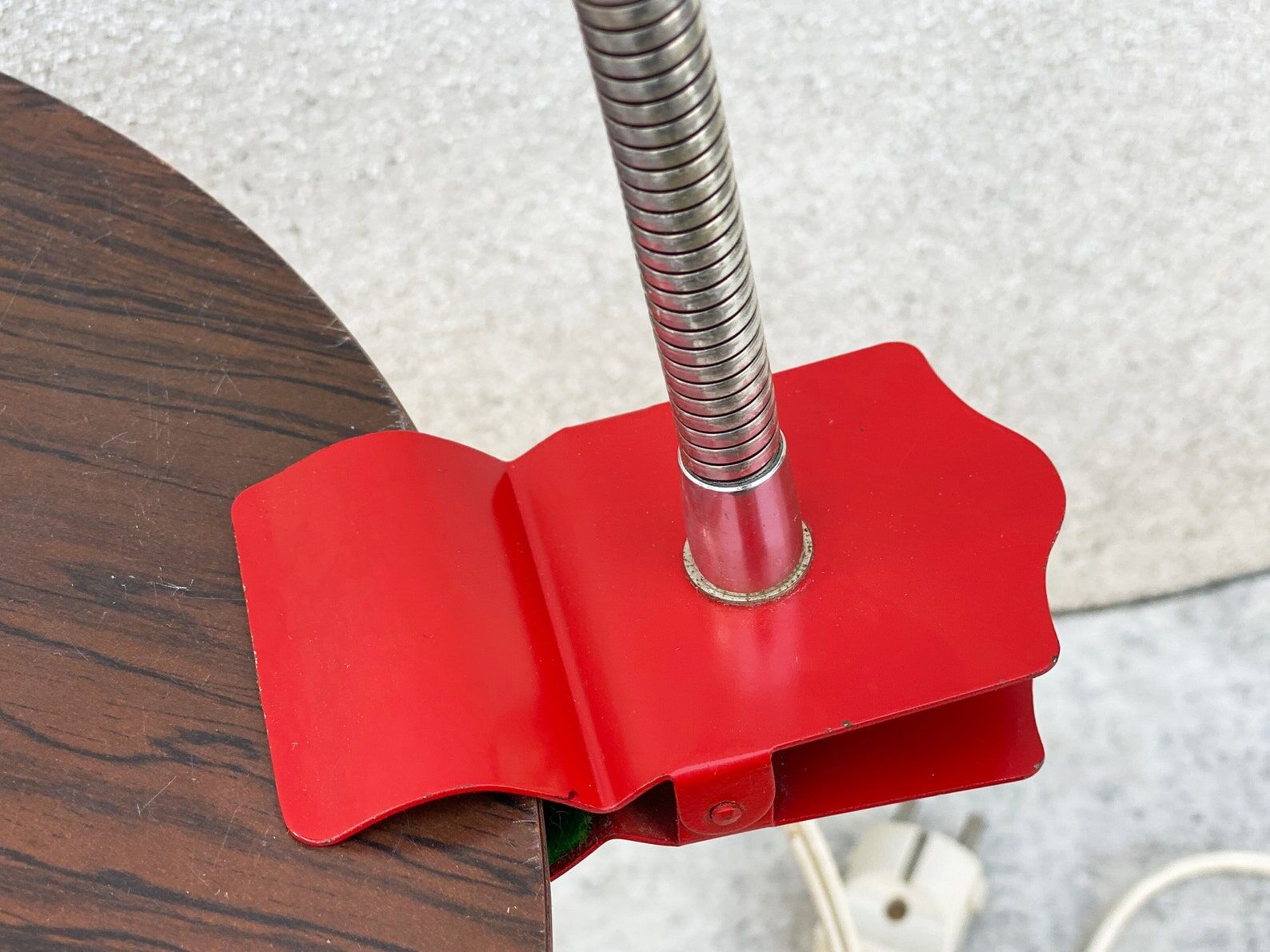 Vintage red hala zeist clamp spot lamp