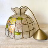 Mother-of-pearl and brass pendant light