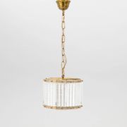 Plafonnier Orrefors en laiton et verre Suède 1960
