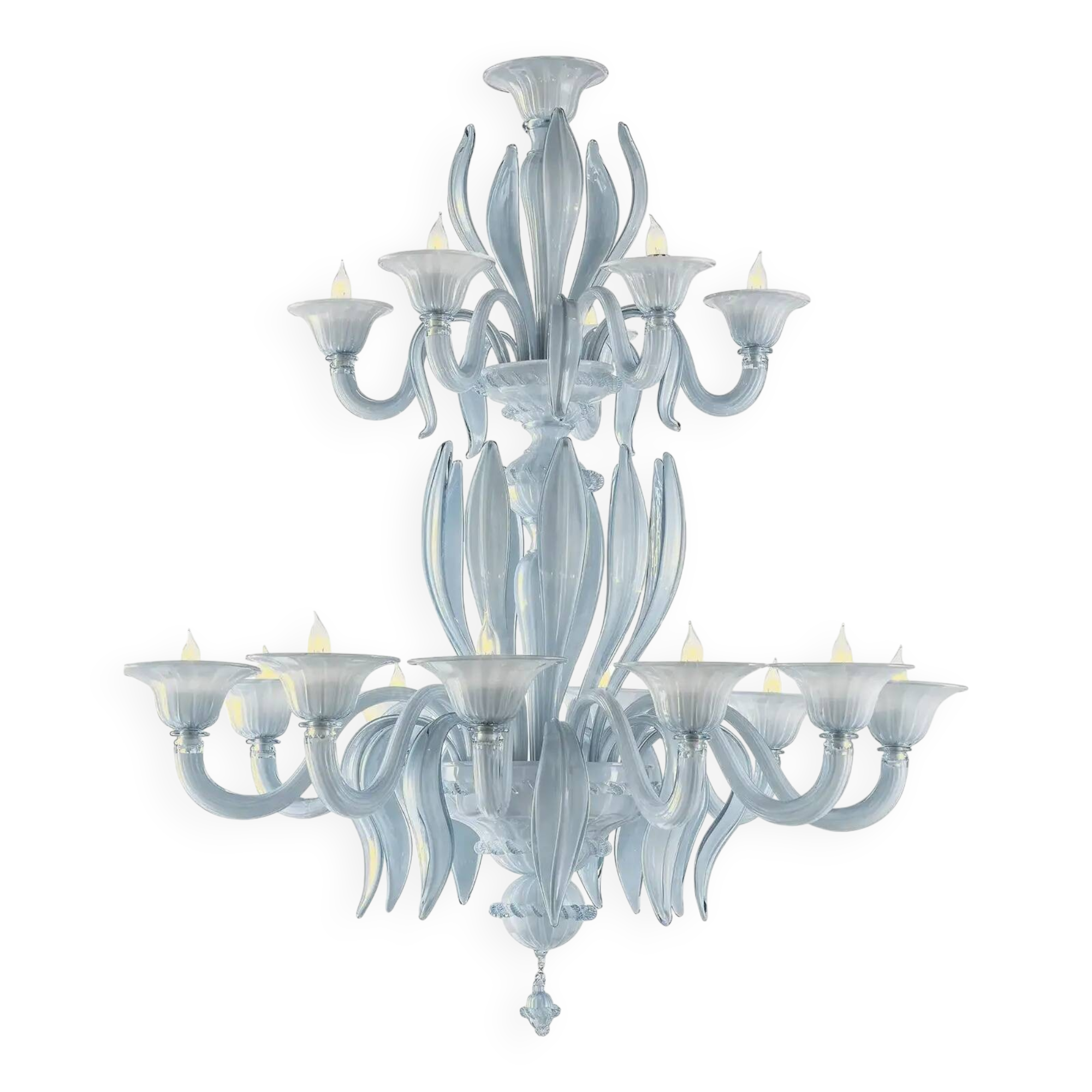 Contemporary Mid-Century Modern Venetian Style Murano Glass Chandelier