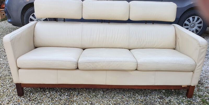 Canape ekornes scandinavian design white leather