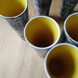 6 ceramic glasses from the 60s