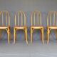 Set of 4 THONET chairs No. A 738 from 1920, caned - bistro -