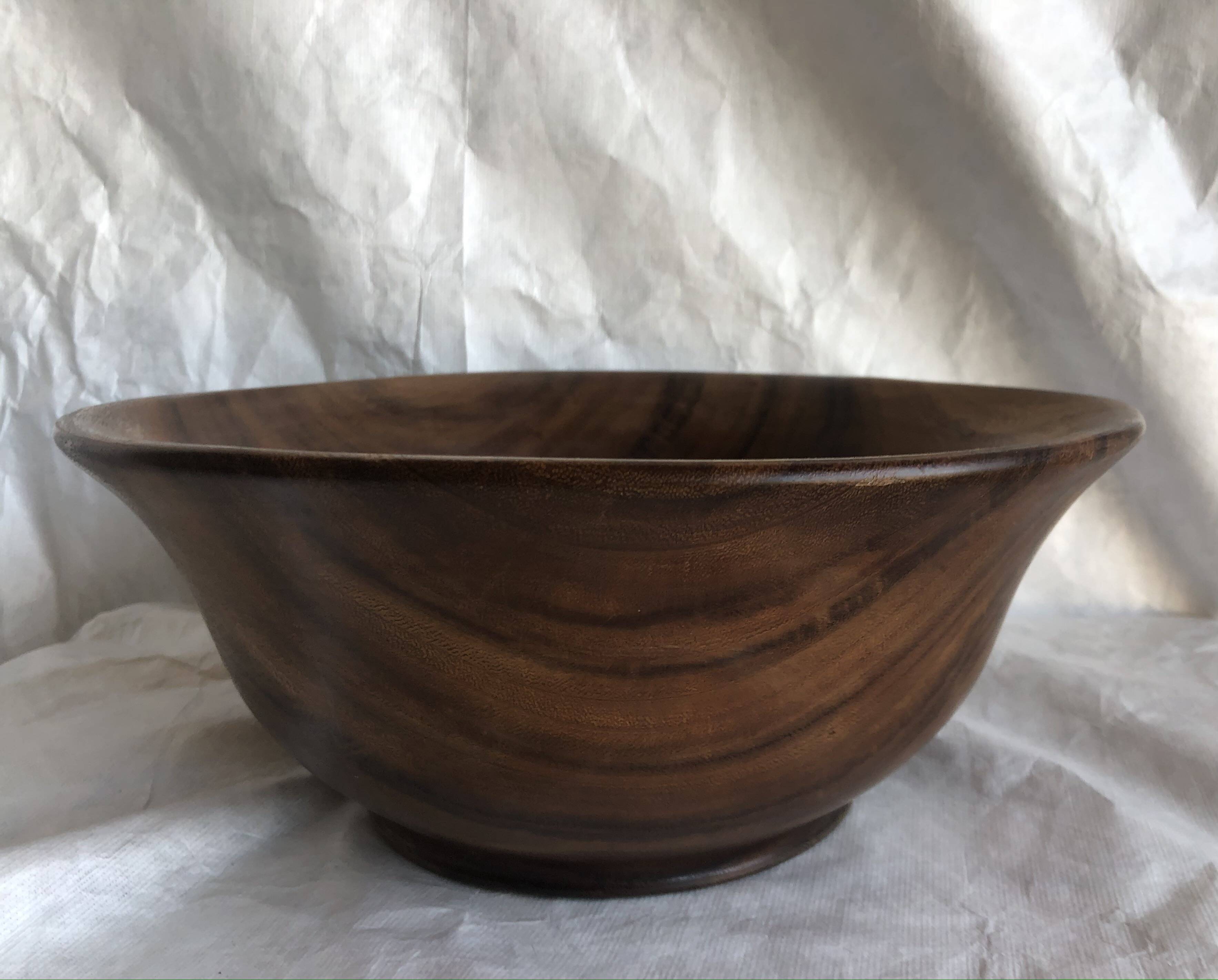 large vintage wooden salad bowl, Scandinavian design