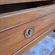 Louis XV style commode in solid walnut, 19th century rustic.