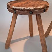 Paire de tabourets tripodes brutaliste 1950/1960.