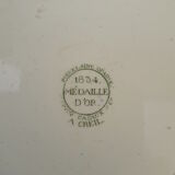 2 plates in opaque porcelain by Creil Sté Cricq Casaux and Co. gold medal 1834
