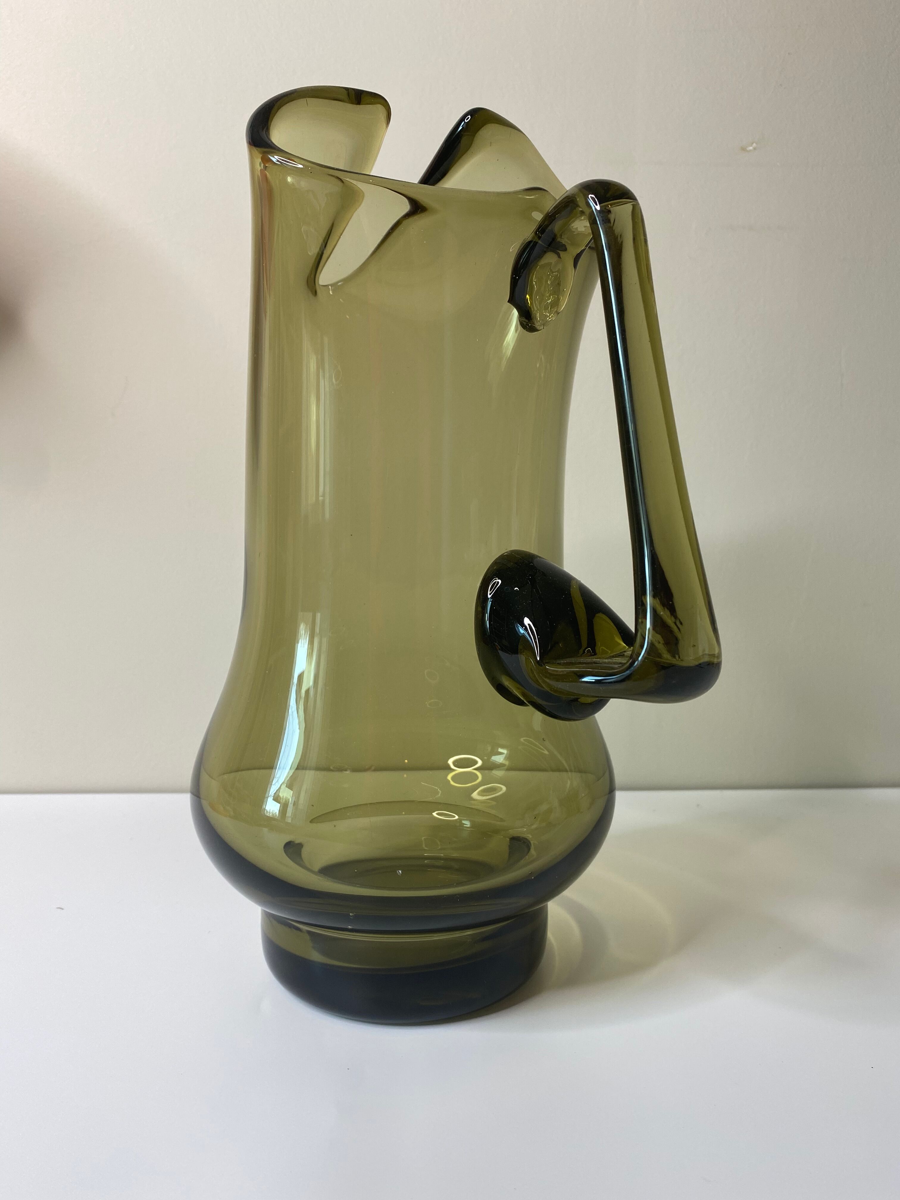 Pitcher Scandinavian design smoked glass