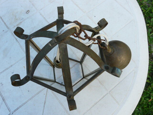 Brass lantern pendant lamp