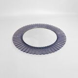 Acrylic Ice Wave Round Wall Mirror Italian 1970s Post-Modern 1980s Bathroom