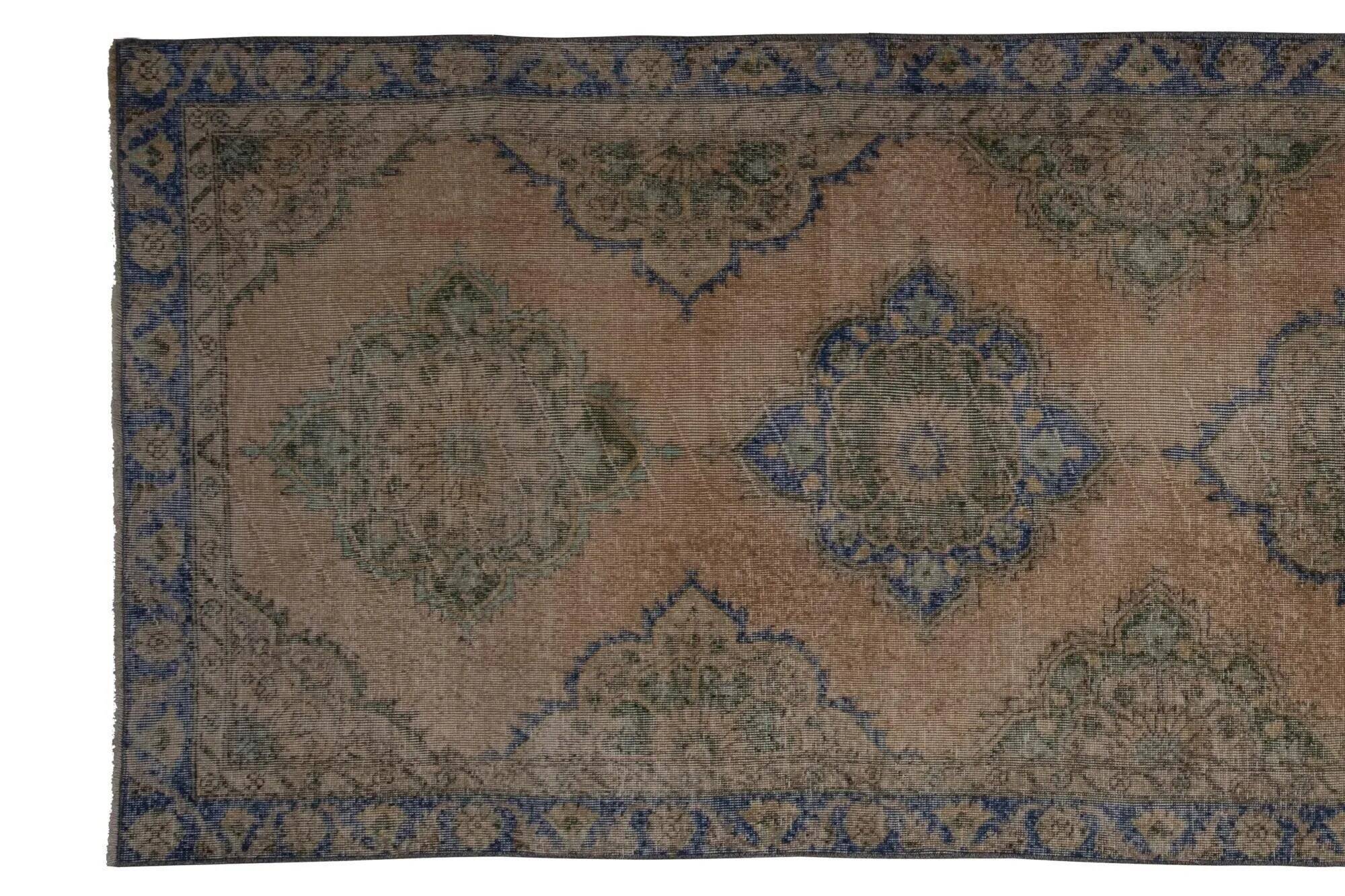 Vintage Turkish hallway rug 129x375 cm
