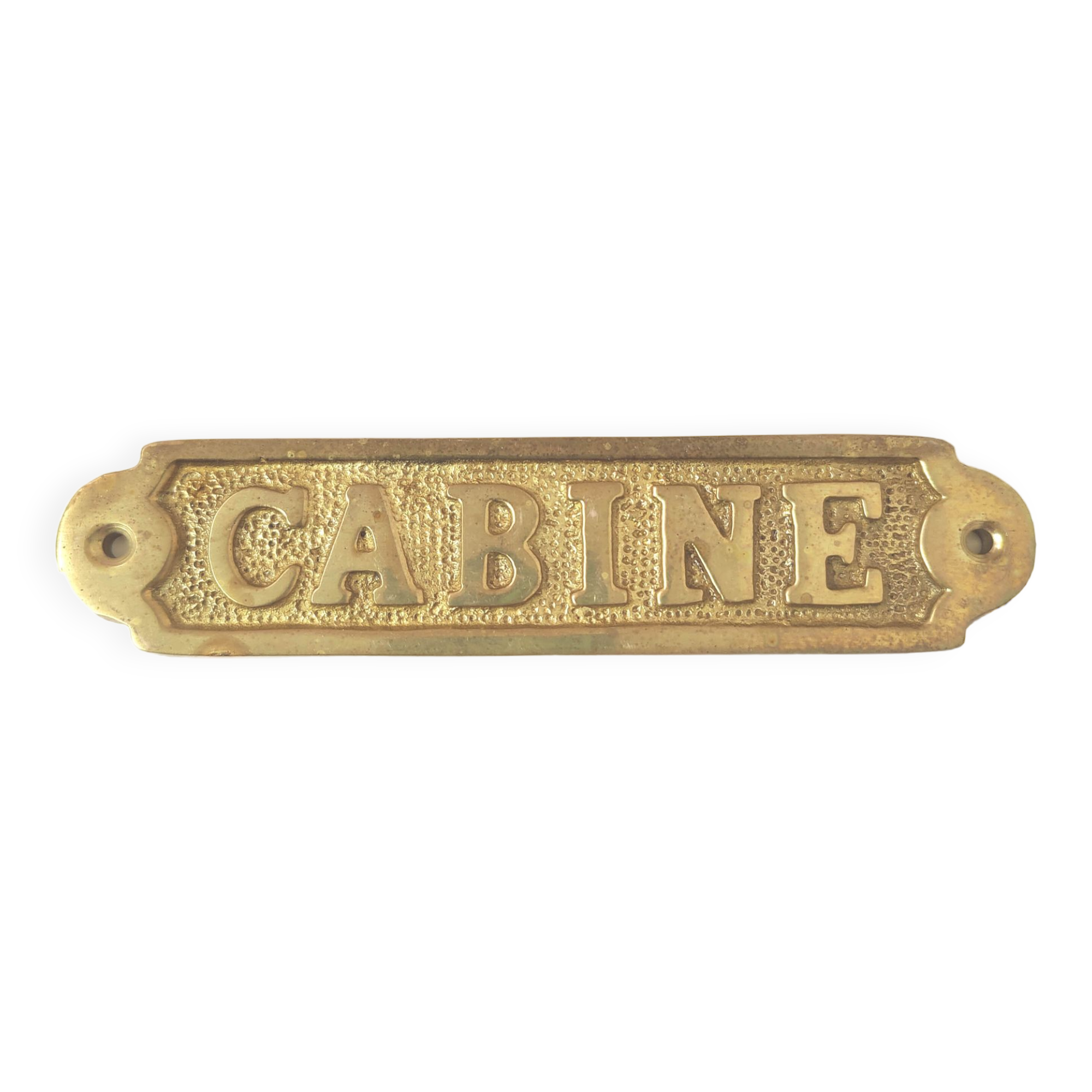 Brass cabin door plate