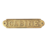 Brass cabin door plate