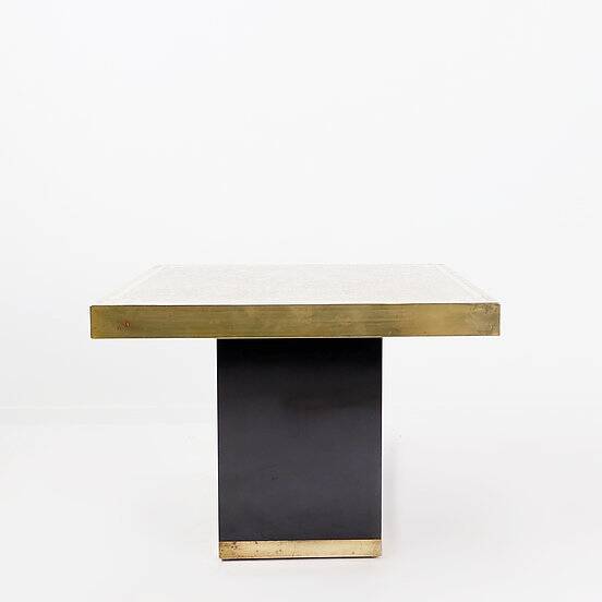 Hollywood Regency Brass Etched Side Table, 1950s