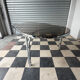 Vintage glass and chrome table