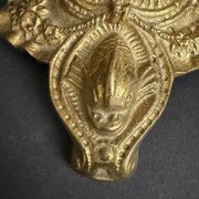 Coupe ancienne en cristal sur pied en bronze