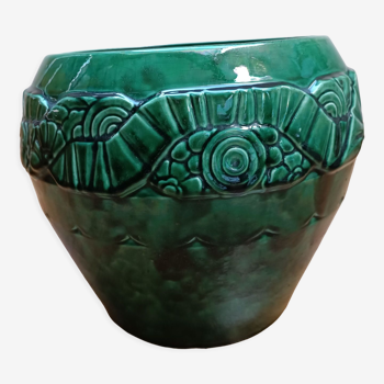 Cache pot en faience d'Orchies, années 50