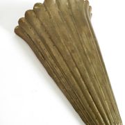 Two large, rare 1950s wall lamps made of wood with aluminum cladding