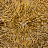 Pair of rattan and black metal sun chairs, 1950s
