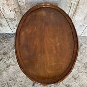 Antique Oval Cocktail Table Guéridon LOUIS XV Wooden Curved Legs Vintage