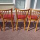 6 baumann bistro chairs wood and skaï red - vintage