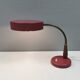 Table lamp in aubergine coloured metal, brass bend and teak wood 1960-70s