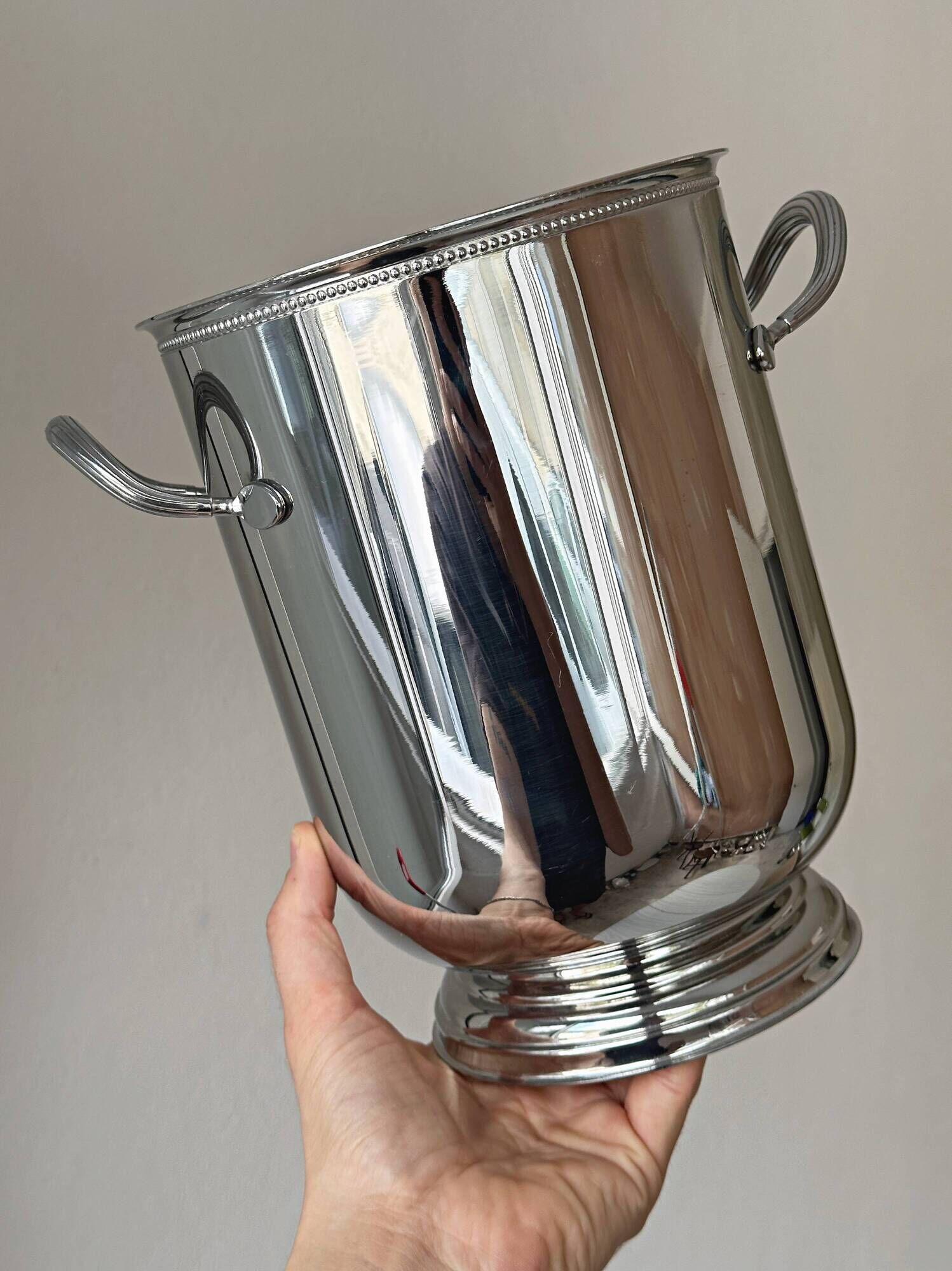 Elegant metal champagne bucket